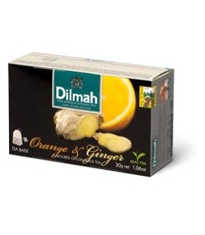 Dilmah Orange & Ginger, čaj černý, pomeranč a zázvor, 20x1,5g
