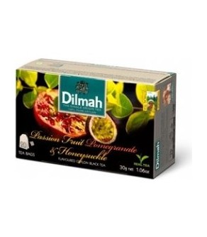 Dilmah Passion Fruit, Pomegranate & Honeysuckle, čaj černý, Maracuja Granátové jablko Zimolez, 20x1,5g