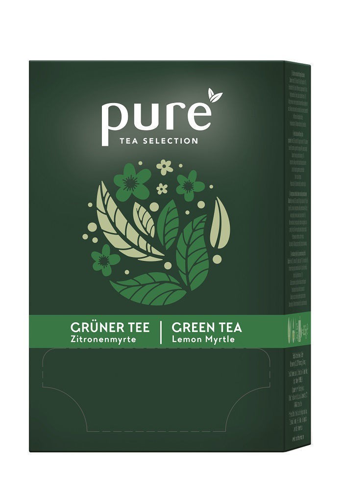 PURE Tea Selection Zelený čaj s citrónovou myrtou 25 hedvábných pyramidových sáčků