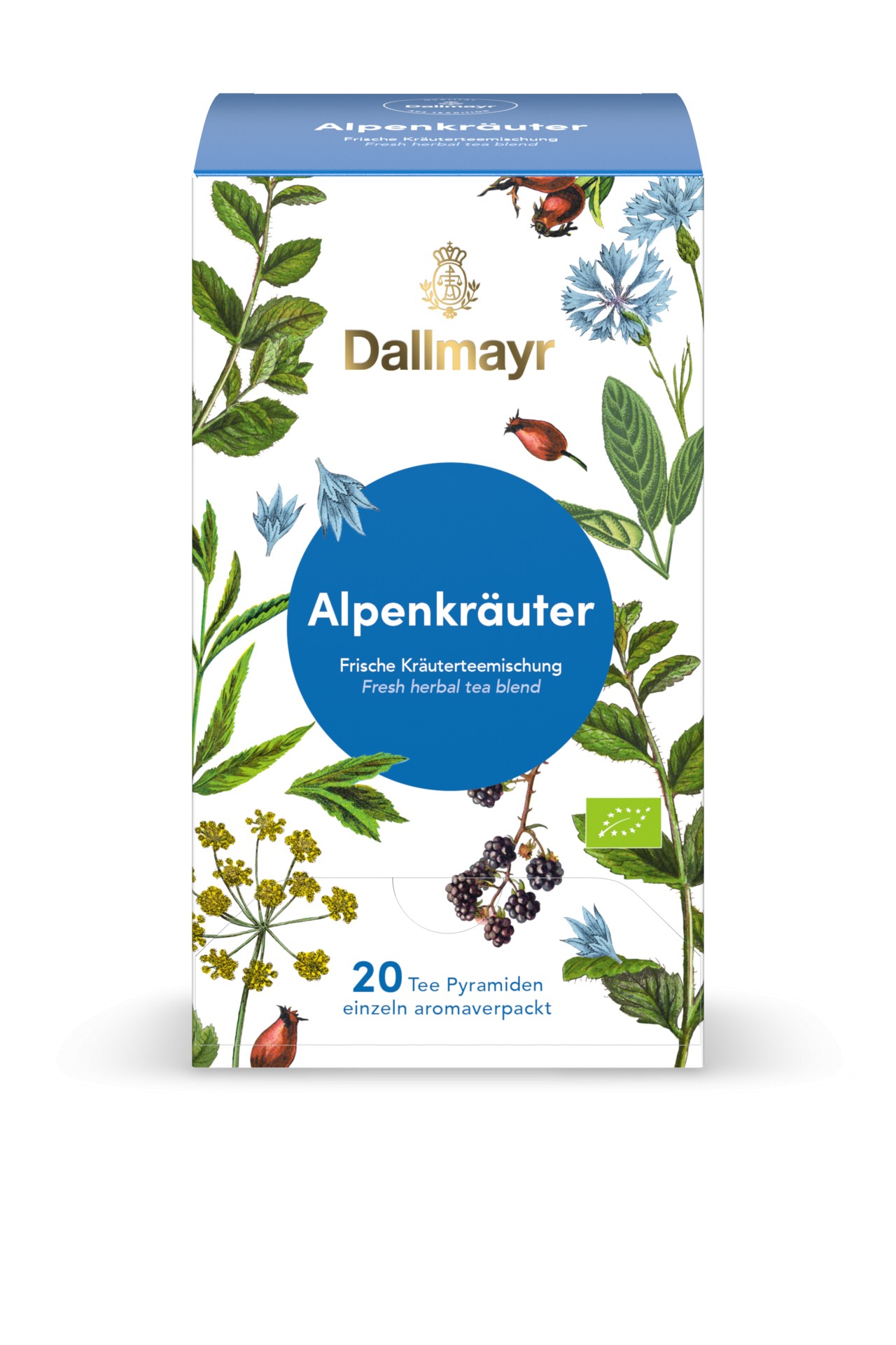 Dallmayr Bylinkový čaj Alpský 20 pyramidových sáčků