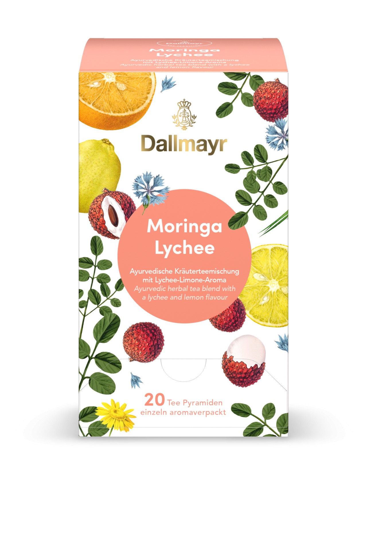 Dallmayr Ajurvédský čaj MORINGA LYCHEE Detox 20 pyramidových sáčků