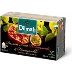 DILMAH Dilmah Passion Fruit, Pomegranate & Honeysuckle, čaj černý, Maracuja Granátové jablko Zimolez, 20x1,5g