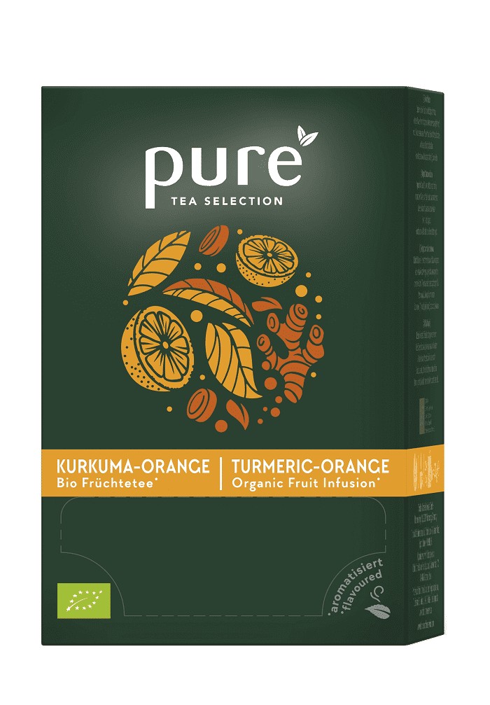 PURE Tea Selection PURE Tea Selection BIO Pomeranč – Kurkuma 25 hedvábných pyramidových sáčků